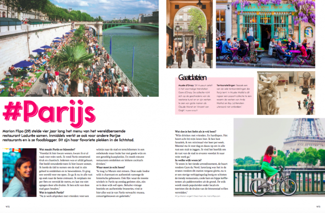 Mes bons plans pour une visite à Paris dans le magazine VIVA